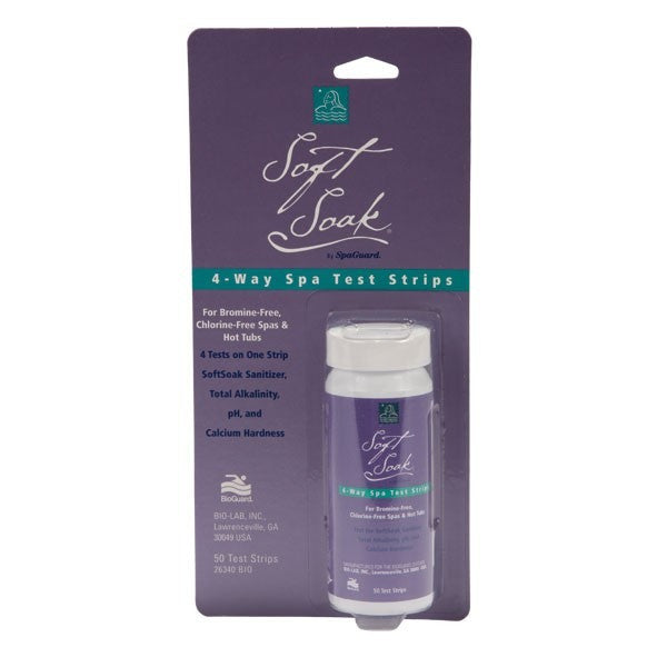 SpaGuard Soft Soak 4 Way Spa Test Strips - Bottle of 50